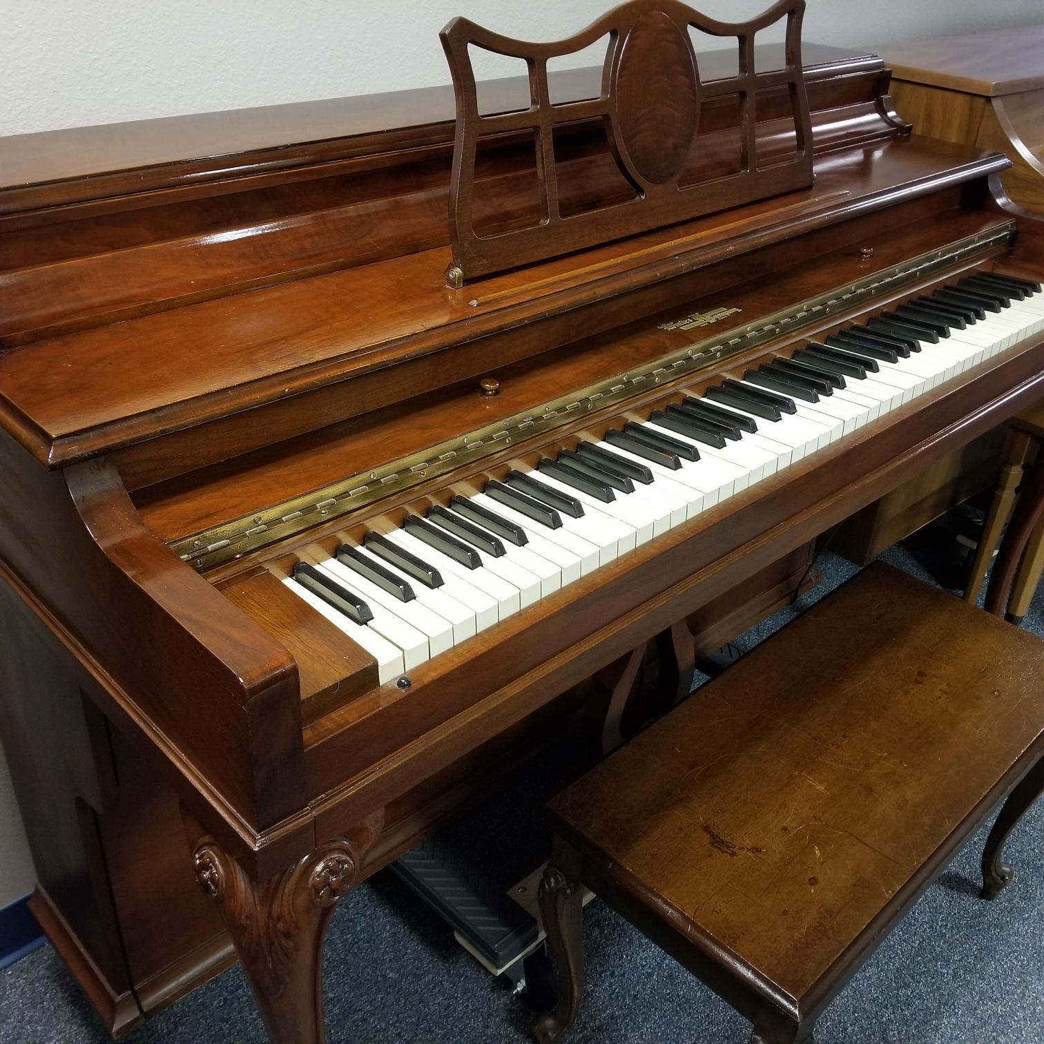 vintage wurlitzer spinet piano mahogany