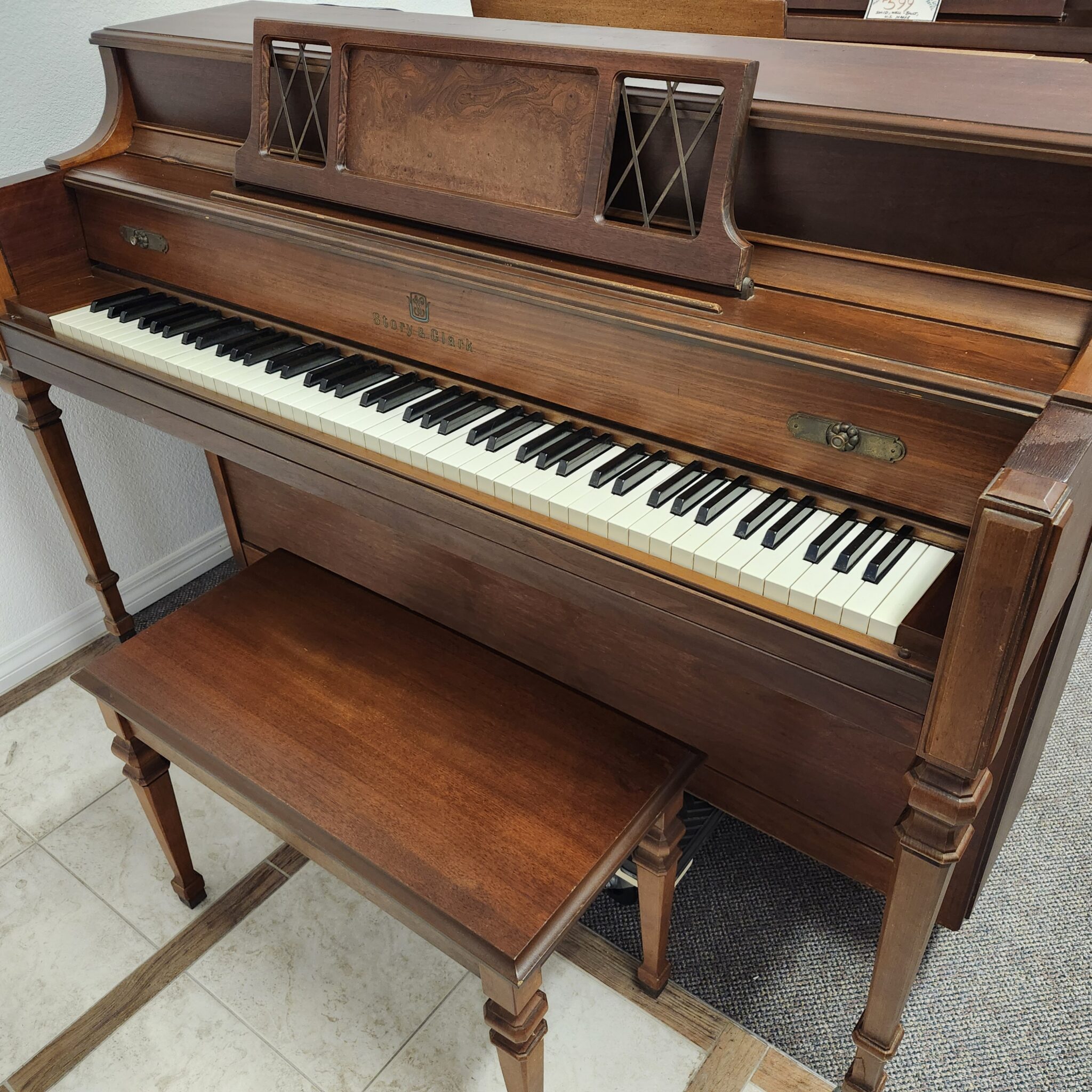 Story & Clark Dark Mahogany Console Piano for sale
